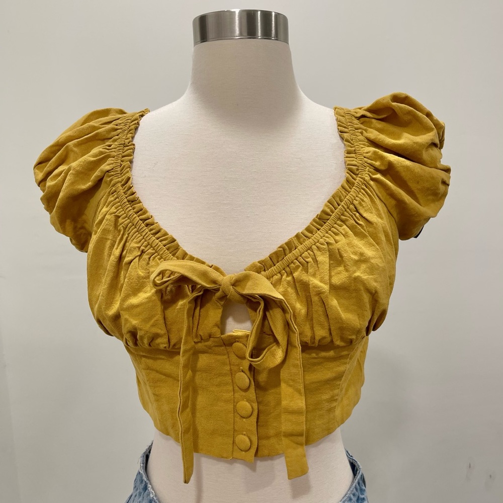 Forever 21 Yellow Woven Top